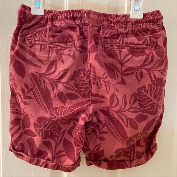 Mini Boden Roll-Up Shorts Washed Red Palm Leaves Boys Size 10 Years - Picture 3 of 3